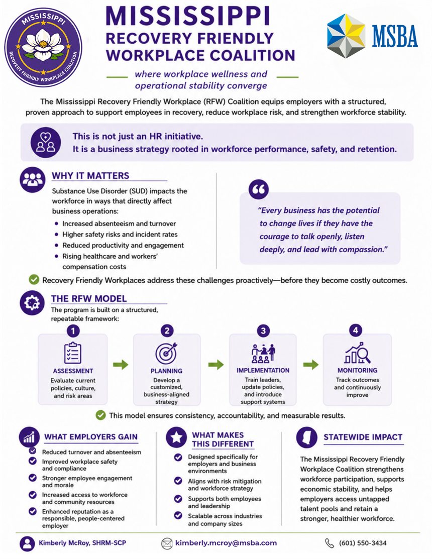Recovery Friendly Workplace Coalition handout preview